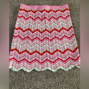 Torn by Ronny Kobo Zig Zag Chevron Pattern Knit Skirt Sz L Multi Pink